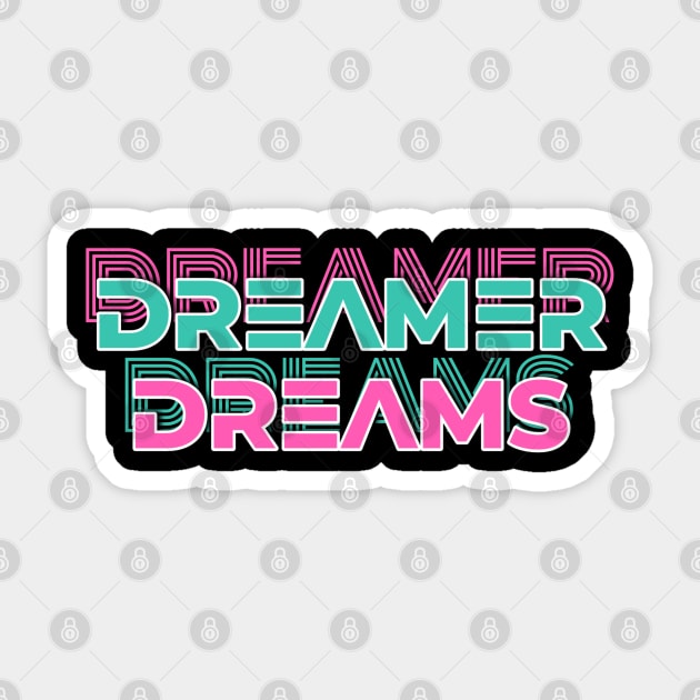 Dreamer Dreams retro 80s popular color design Sticker by Blueberry Pie 